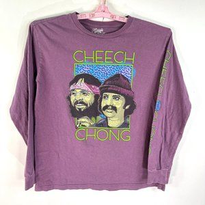 Cheech Chong Long Sleeve Hit Adult Size M Purple Graphic Tee